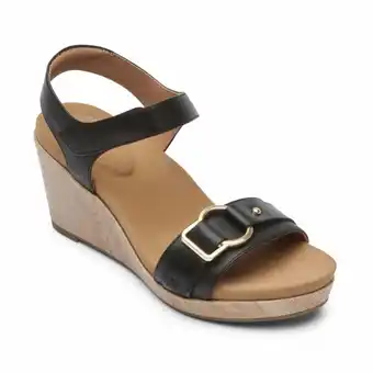 Walmart Rockport Briah Ii Two-Band Women's Sandals Black Leather Size 8.5 M offer