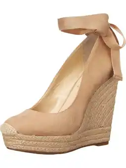 Walmart JESSICA SIMPSON Womens Brown 1 Platform Comfort Zexie Round Toe Wedge Lace-Up Espadrille Shoes 10 M offer