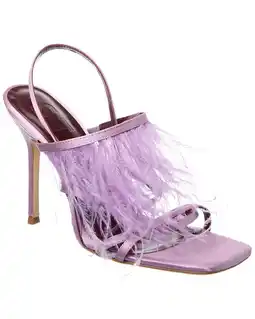Walmart STAUD Anise Feather Satin Slingback Sandal, 38, Purple offer