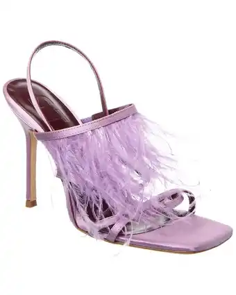 Walmart STAUD Anise Feather Satin Slingback Sandal, 38, Purple offer
