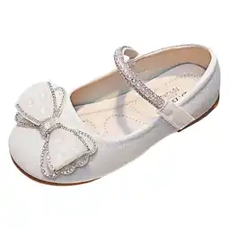 Walmart 4T-10Y Girls Sandals Bow Decoration Flat Bottom Comfortable and Lightweight Hook Loop Princess Shoes offer