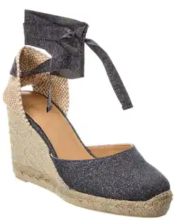 Walmart Castañer Carina Canvas Wedge Sandal, 38, Grey offer