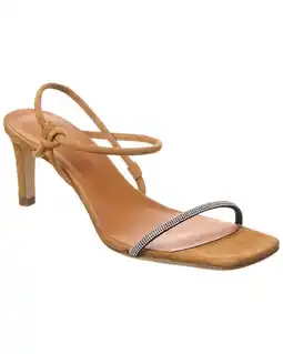 Walmart STAUD Laurel Crystal Suede Sandal, 39, Brown offer
