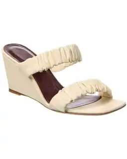 Walmart STAUD Frankie Leather Wedge Sandal, 39.5, White offer