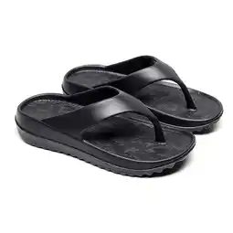 Walmart CHGBMOK Women's Flip Flops, Thick-Soled Comfortable Soft Sandals Slippers, Summer Beach Shoes Black offer
