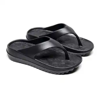 Walmart CHGBMOK Women's Flip Flops, Thick-Soled Comfortable Soft Sandals Slippers, Summer Beach Shoes Black offer