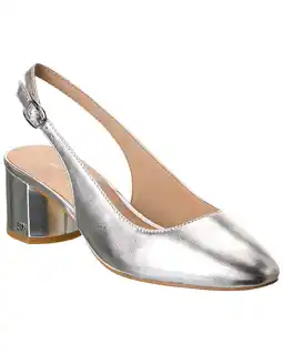 Walmart Stuart Weitzman Bridgt 50 Leather Slingback Pump, 7.5, Silver offer