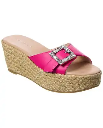 Walmart Stuart Weitzman June 75 Leather Wedge Sandal, 9.5, Pink offer