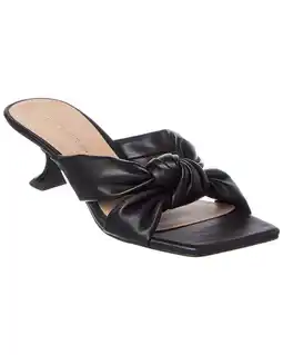 Walmart Stuart Weitzman Playa Knot Leather Sandal, 6.5, Black offer