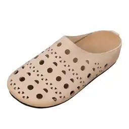 Walmart Women's Heeled Sandals Comfortable Arch Support Closed Toe Sandals Backless Low Wedge Slip on Shoes offer