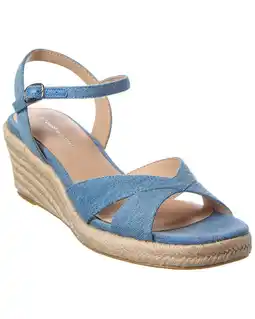 Walmart Stuart Weitzman Miami Espadrille Canvas & Leather Wedge, 6, Blue offer
