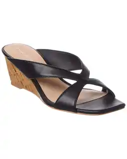 Walmart Stuart Weitzman Miami 50 Leather Wedge Sandal, 6.5, Black offer