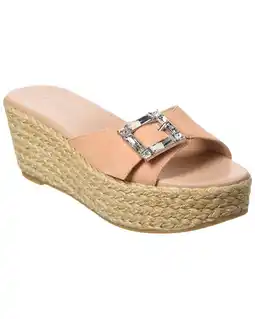 Walmart Stuart Weitzman June 75 Suede Wedge Slide, 10, Pink offer