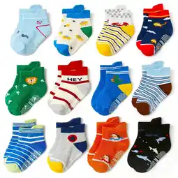 Walmart Toddler Ankle Socks With Grippers Non-Slip Low Cut Socks Kids Anti Slip Sticky Socks offer