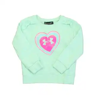 Walmart Pre-Owned Under Armour Girls Aqua | Pink Heart Sweatshirt size: 24 Months (Good) offer