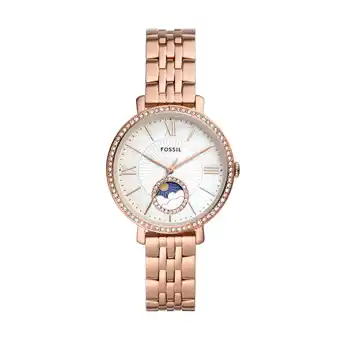 Walmart Fossil Women's Jacqueline Sun Moon Multifunction, Rose Gold-Tone Stainless Steel Watch offer