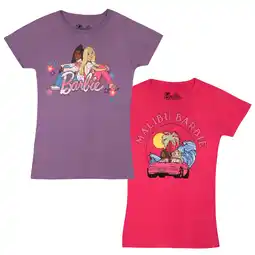 Walmart Barbie Girls Tee 2 Pack, Malibu Barbie T-shirts for Girls 2-Pack Bundle Set (Size 4-16) offer