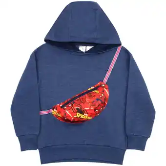 Walmart Marvel Comics Boys Spiderman Comfortable Fanny Pack Pull over Hoodies for Kids Sizes (4-16) offer