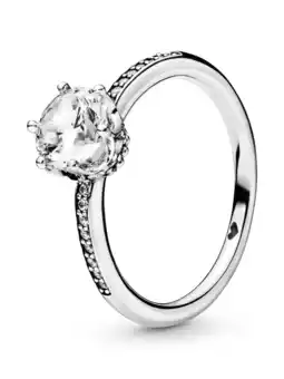 Walmart PANDORA Clear Sparkling Crown Ring Size 8.5 - 198289CZ-58 offer