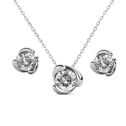 Walmart Cate & Chloe Harmony 18k White Gold Plated Silver Jewelry Set with Swarovski Crystals Gift for Women offer