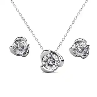 Walmart Cate & Chloe Harmony 18k White Gold Plated Silver Jewelry Set with Swarovski Crystals Gift for Women offer