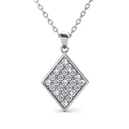 Walmart Cate & Chloe Lennon 18k White Gold Plated Pave Pendant Necklace with Swarovski Crystals for Women offer