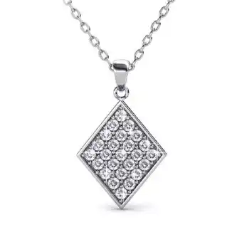 Walmart Cate & Chloe Lennon 18k White Gold Plated Pave Pendant Necklace with Swarovski Crystals for Women offer