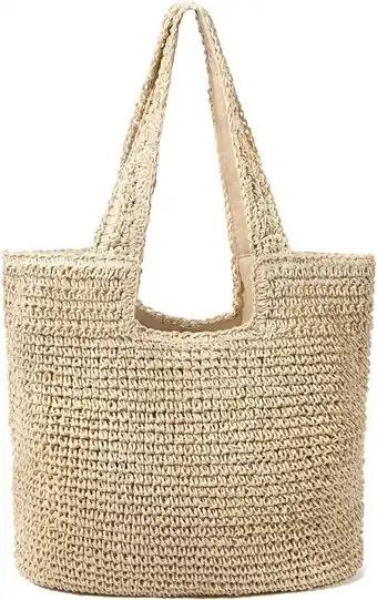 Walmart Gocvo Straw Beach Bag for Women Summer Woven Beach Tote Bag Shoulder Handbags Boho Bag offer