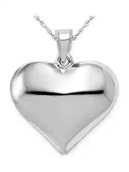 Walmart Finest Gold 14K White Gold Polished 3D Puffed Heart Pendant offer