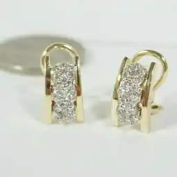Walmart 2.00 Ct Round Cut VVS1/D Diamond Huggie Hoop Earrings 14K Yellow Gold Finish Silver offer
