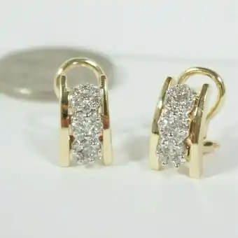 Walmart 2.00 Ct Round Cut VVS1/D Diamond Huggie Hoop Earrings 14K Yellow Gold Finish Silver offer