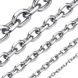 Walmart ChainsHouse Stainless Steel Cable Link Chains for Men Women 3mm Width Rolo Necklaces, 18 inch offer