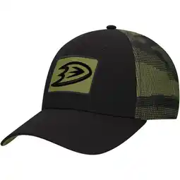 Walmart Men's Fanatics Black Anaheim Ducks Authentic Pro Military Appreciation Adjustable Hat offer