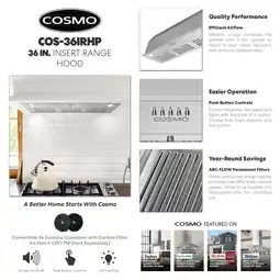 Walmart 36 in. Insert Range Hood with Push Button Controls in Stainless Steel offer