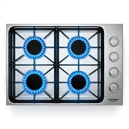Walmart Costway 30 Gas Cooktop with 4 Sealed Burners ABS Knobs Cast Iron Grates Easy Cleaning offer