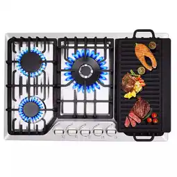 Walmart Amzgachfktch 5 Burners Stove 30 inch Gas Cooktop NG/LPG Stainless Steel Built-in with Grill offer