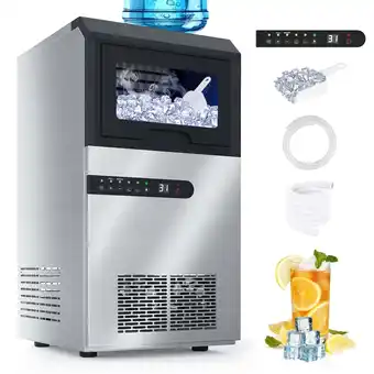 Walmart Advwin 100Lbs Commercial Ice Maker, 2 Way Water Inlet, Under Counter Ice Cubes Machine for Home, Bar offer