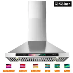 Walmart BRANO 30 Inch 900 CFM Convertible Range Hood Wall Mount with LED Lights and Charcoal Filter offer