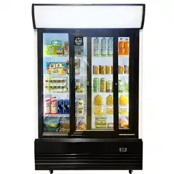 Walmart NSF 48 in. Sliding Door Commerical Refrigerator 31 Cu.Ft. Glass Door Display, Auto Defrost, Lockable offer