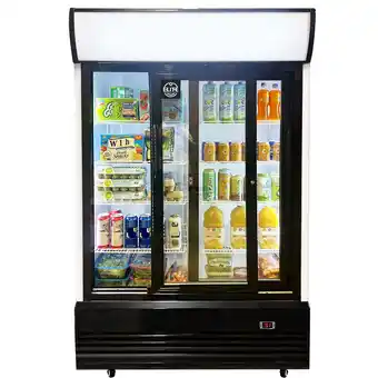 Walmart NSF 48 in. Sliding Door Commerical Refrigerator 31 Cu.Ft. Glass Door Display, Auto Defrost, Lockable offer