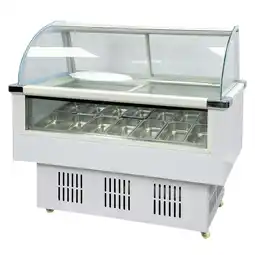 Walmart 53 in. Ice Cream Gelato Freezer Display Case 14 Pans Included, Commercial Gelato Freezer offer