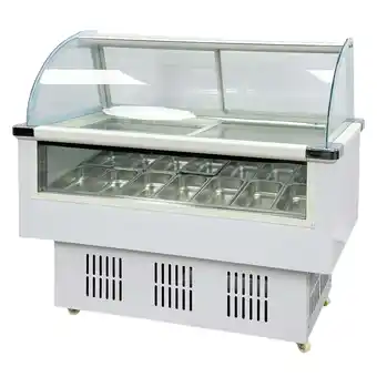 Walmart 53 in. Ice Cream Gelato Freezer Display Case 14 Pans Included, Commercial Gelato Freezer offer