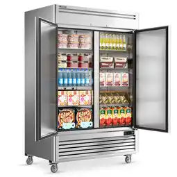 Walmart Coolski 54W 2 Door Commercial Refrigerator, 49 Cu.ft Stainless Steel Reach-in Fridge offer