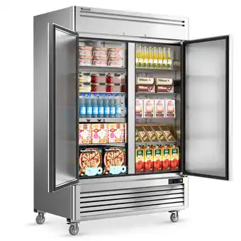 Walmart Coolski 54W 2 Door Commercial Refrigerator, 49 Cu.ft Stainless Steel Reach-in Fridge offer