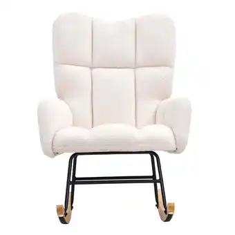 Walmart KFFKFF 250 lbs Capacity Rocker Chair Nursery Rocking Chair Teddy Fabric Glider offer