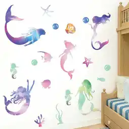 Walmart Milisten Mermaid Decals for Girls Room PVC 2Pcs offer