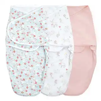 Walmart Aden + Anais Essentials Wrap Swaddles, Cotton, Fairy Tale Flowers, Unisex, Newborn, 0-3 Mo, 3-Pk offer
