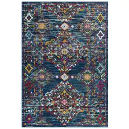 Walmart Modway Entourage 94.5x122 Khalida Floral Lattice Area Rug - Blue/Orange/Yellow offer