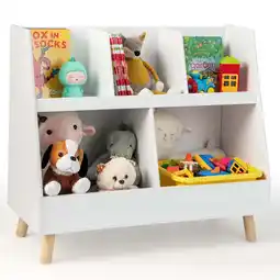 Walmart Costway 5-Cube Kids Toy Organizer and Bookcase, White offer