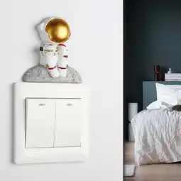 Walmart Milisten Astronaut Switch Sticker in Resin Material for Bedroom Wall Decoration 2Pcs White offer